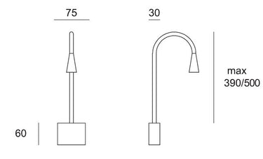 Applique led 1x2W, flex mm500 satinato, WW
